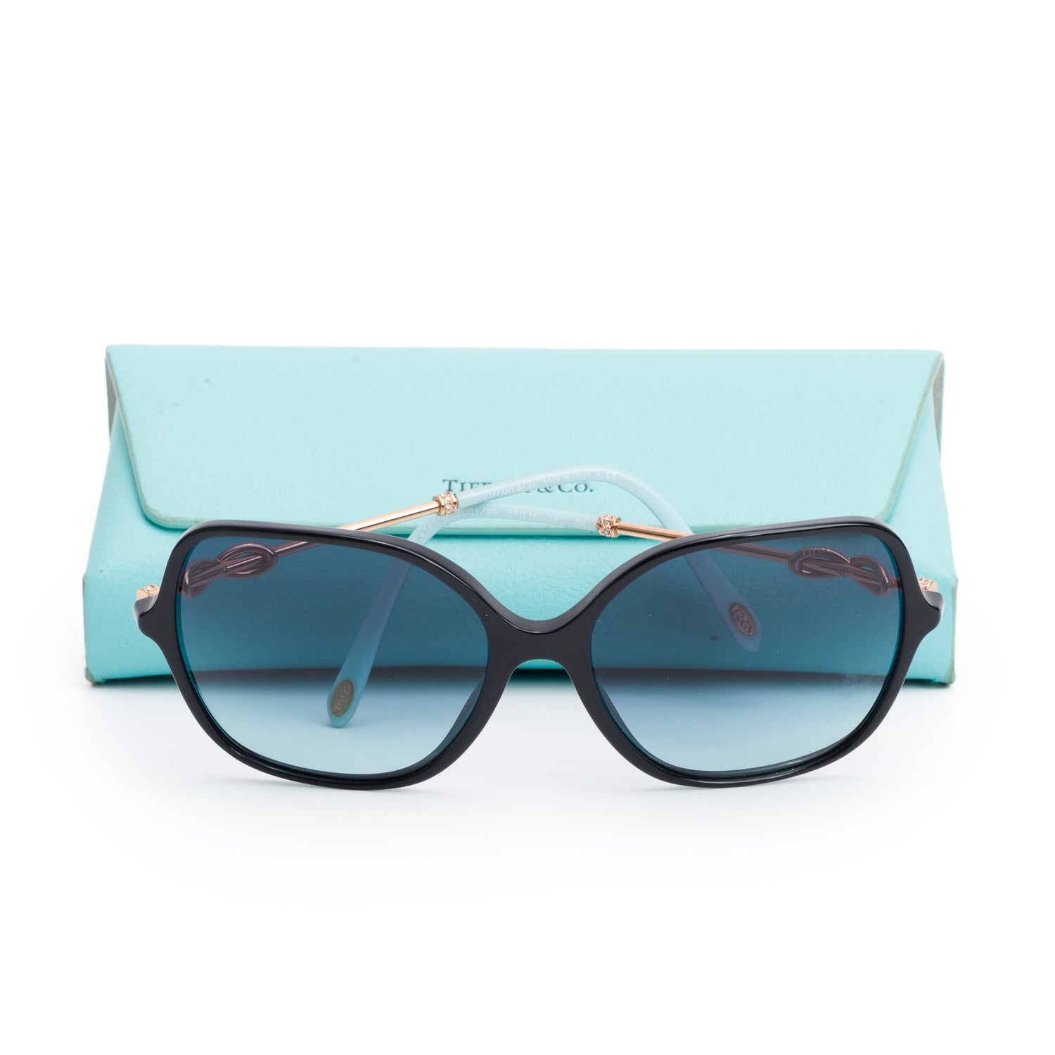 Tiffany & Co. TF 4145 Black & Tiffany Blue Acetate Infinity Butterfly Sunglasses w/ Case