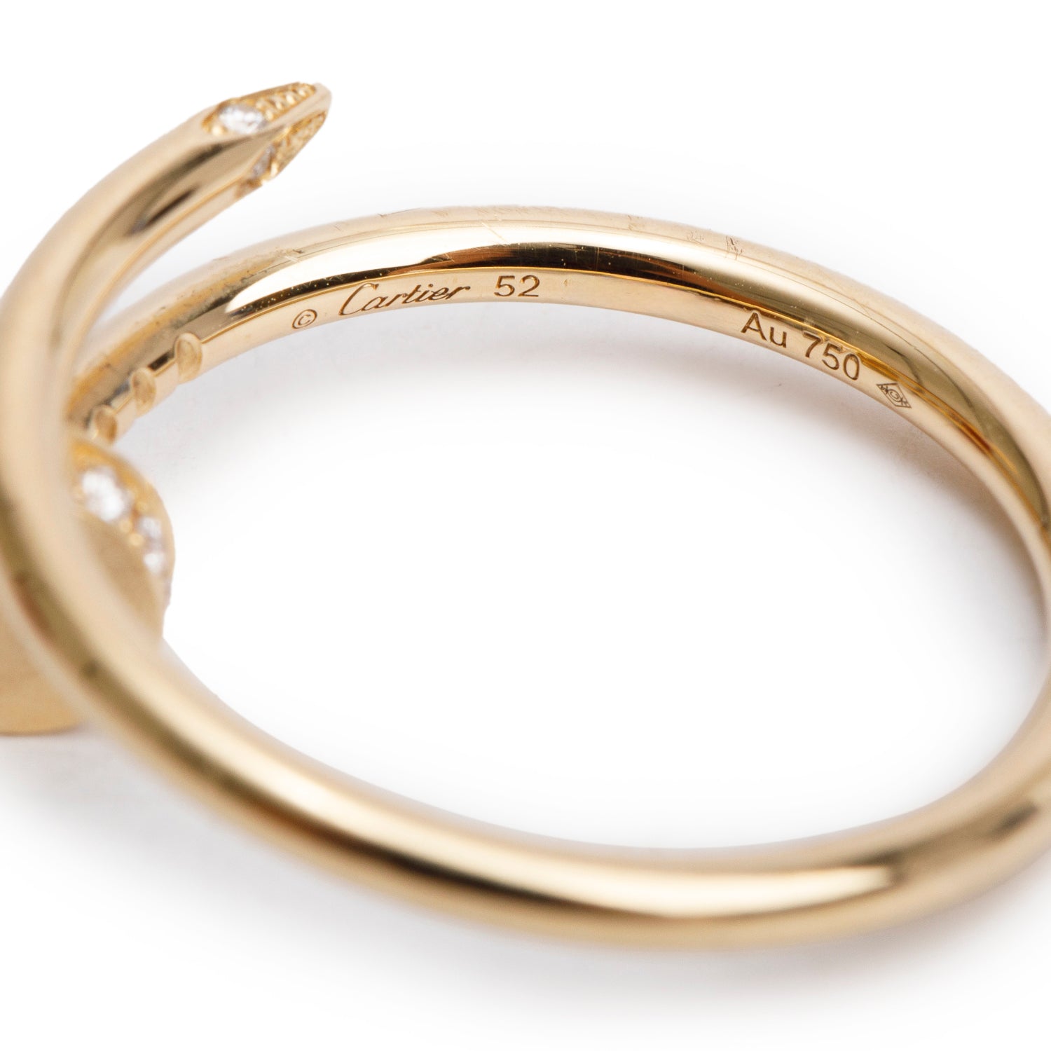 Cartier 2025 18k Yellow Gold Diamond Juste Un Clou Ring, Small Model Size 52 6.25 w/ Box & Certificate