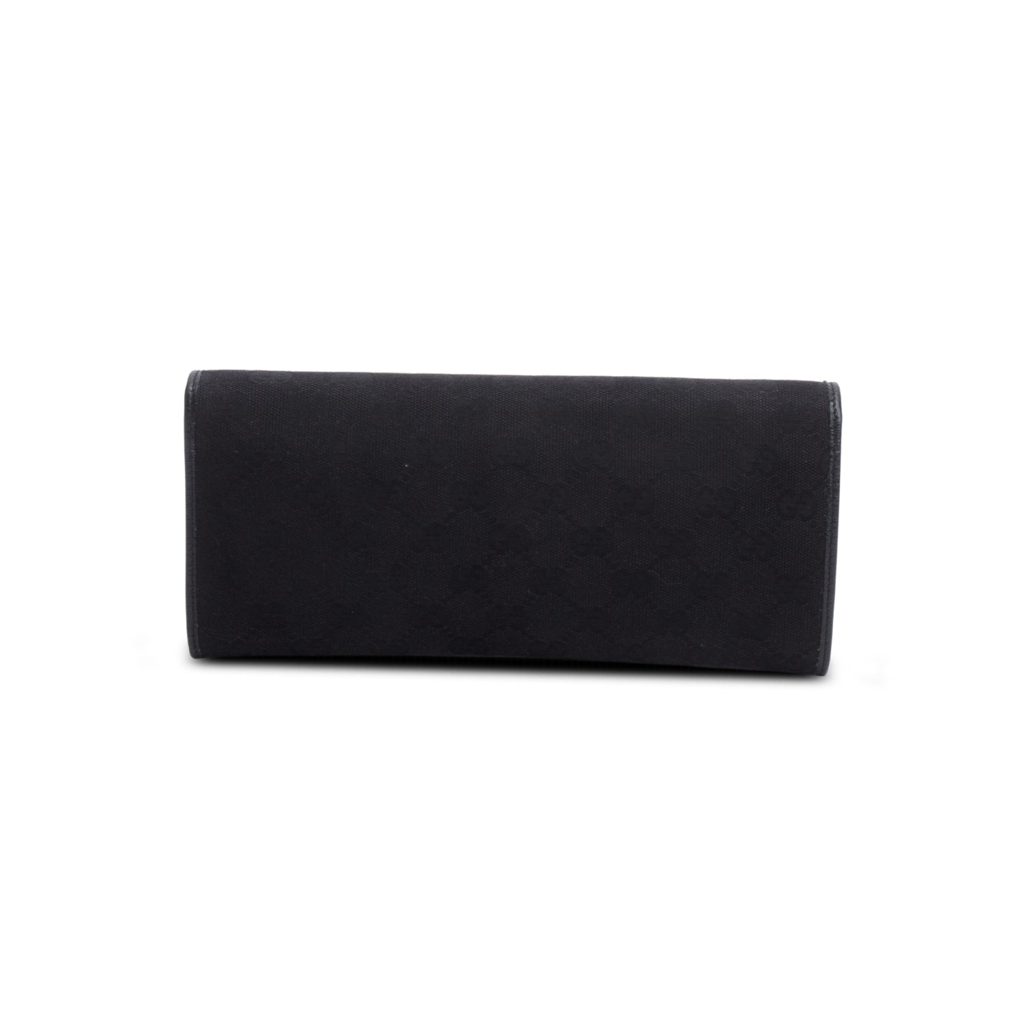 Gucci Black GG Canvas Bamboo Clutch Bag w/ Strap