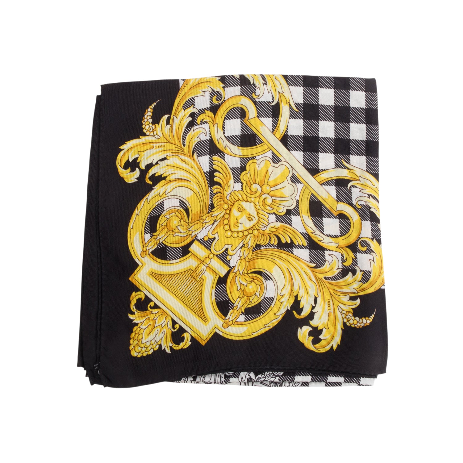 Versace Black/Multicolor Barocco Foulard 90