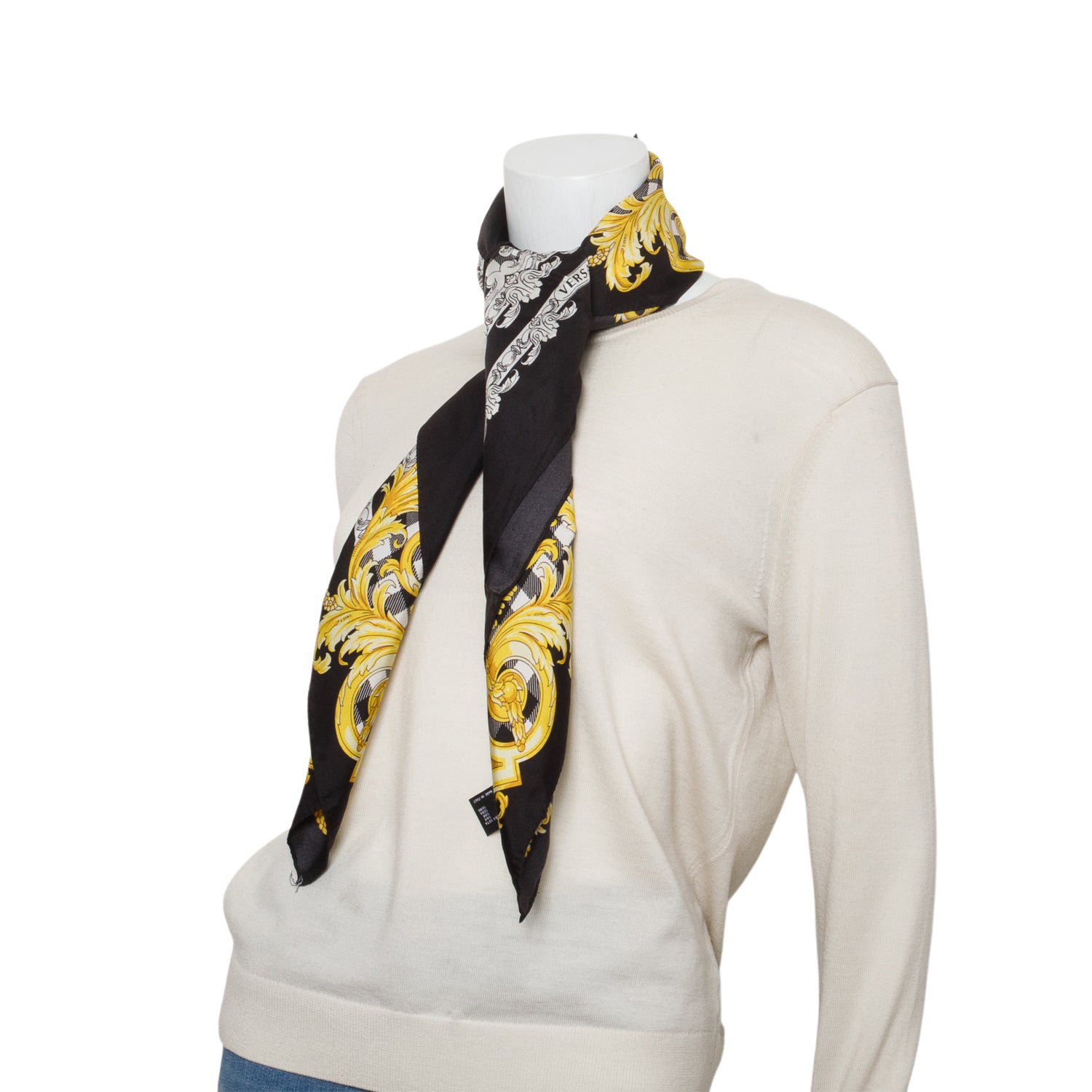 Versace Black/Multicolor Barocco Foulard 90