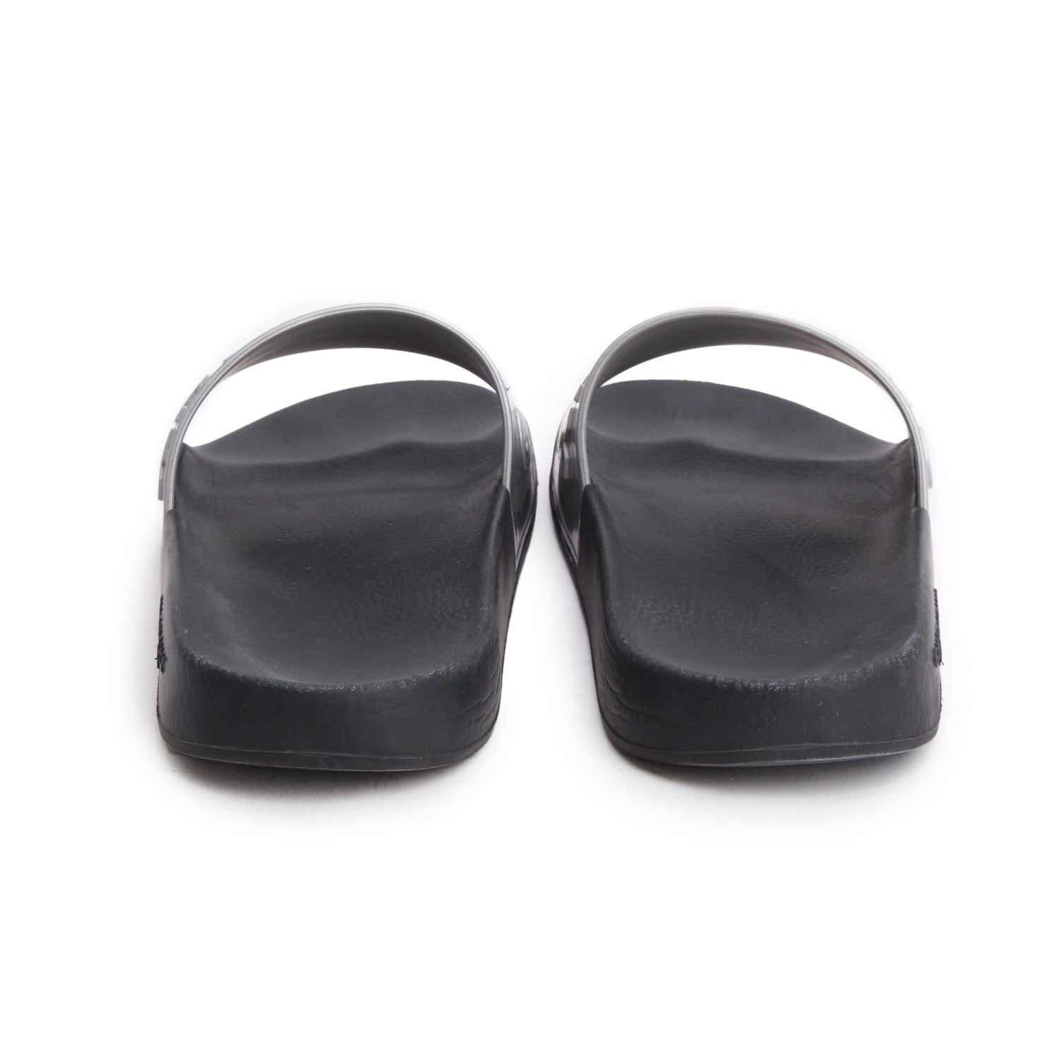 Givenchy Black/Silver Rubber  Logo Slides, Size 39