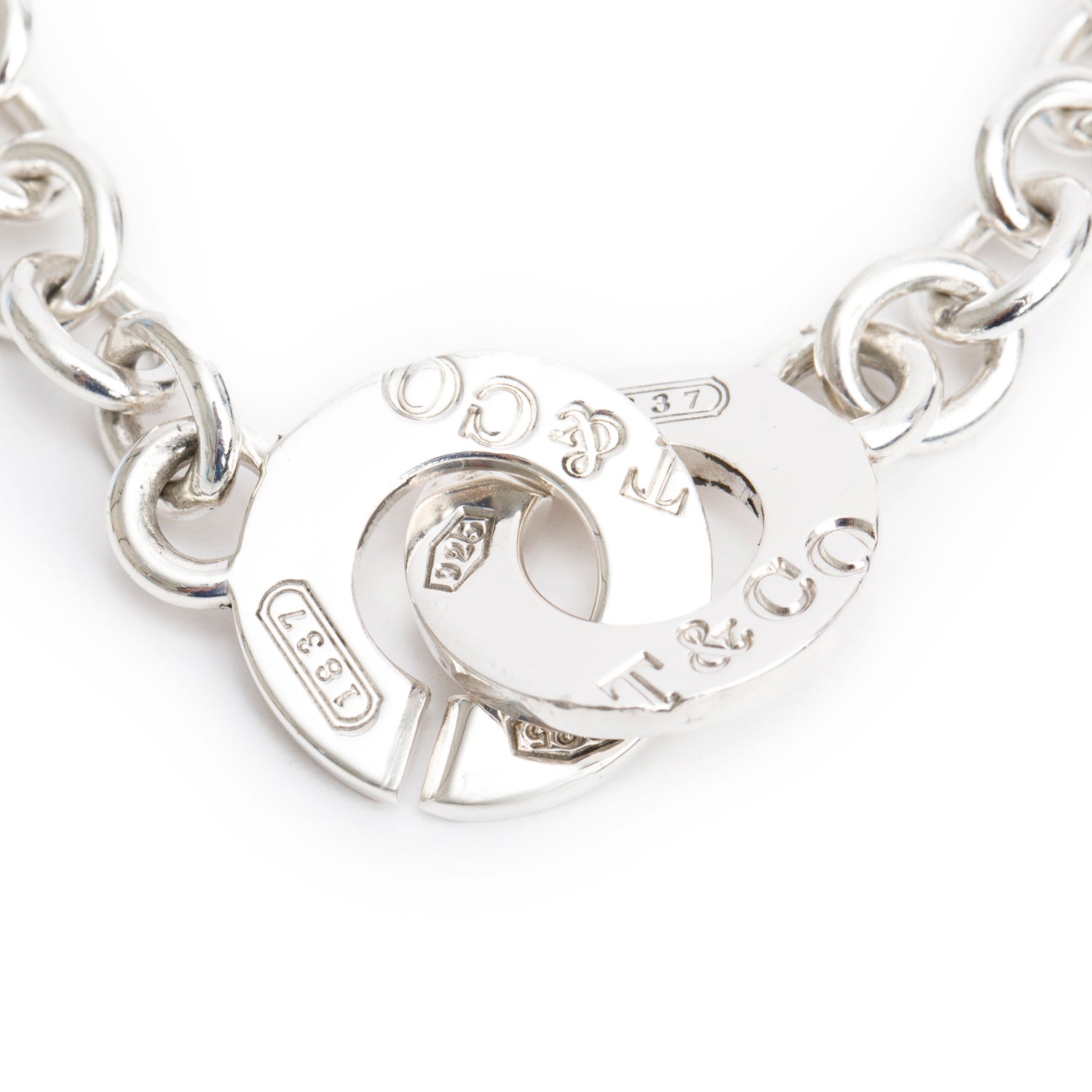 Tiffany & Co. Sterling Silver 1837 Interlocking Circle Link Necklace