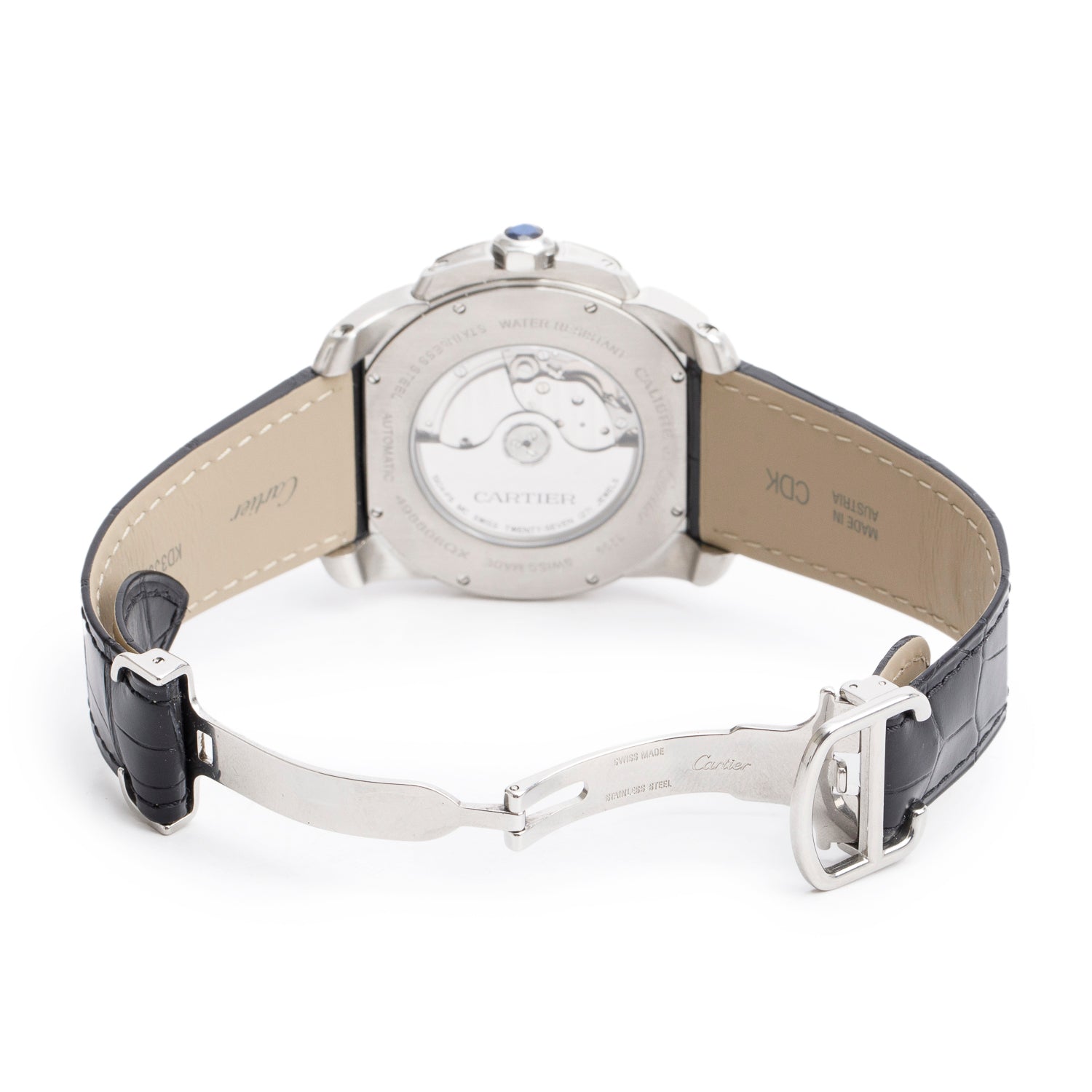 Cartier Stainless Steel Calibre de Cartier 42 MM Automatic Watch Black Dial 3299
