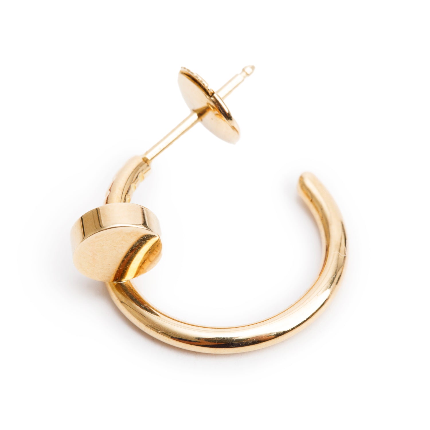 Cartier 18k Yellow Gold Juste un Clou Hoop Earrings, Small Model w/ Box, Receipt & Certificate