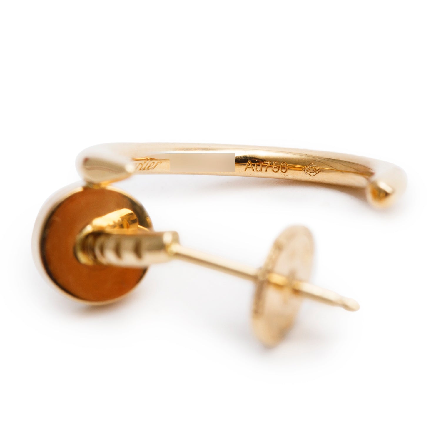 Cartier 18k Yellow Gold Juste un Clou Hoop Earrings, Small Model w/ Box, Receipt & Certificate