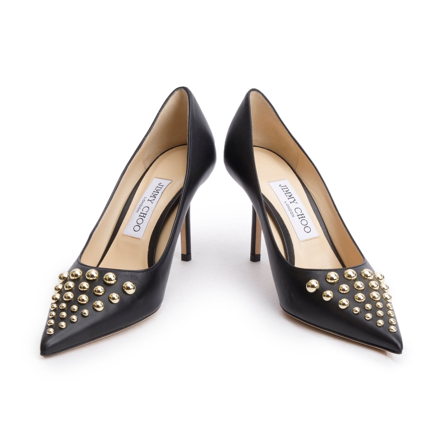 Jimmy Choo Black Leather Romy 60 Heels, Size 36 w/ Box