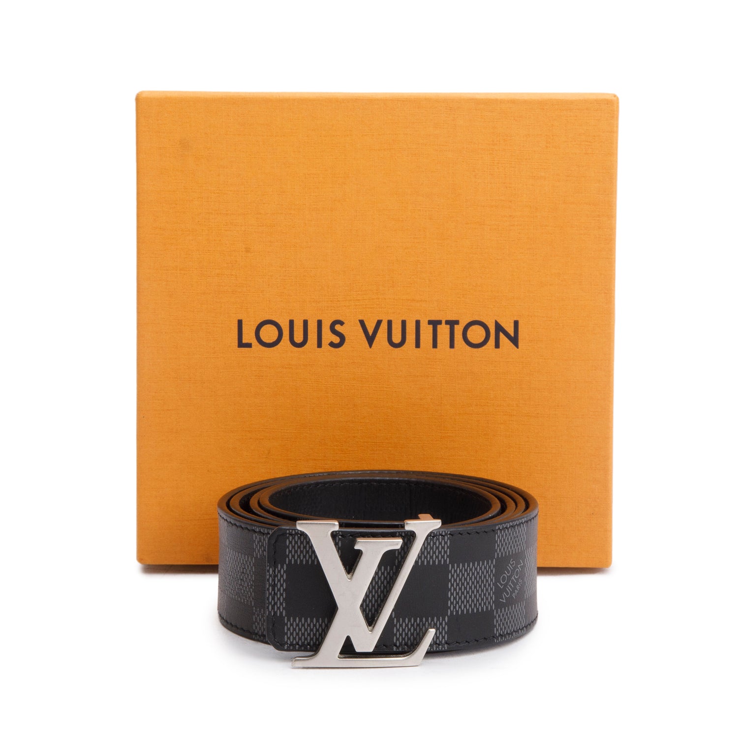 Louis Vuitton 2021 Black Reversible Damier Infini Leather LV Initiales 40 MM Belt, Size 100 w/ Box