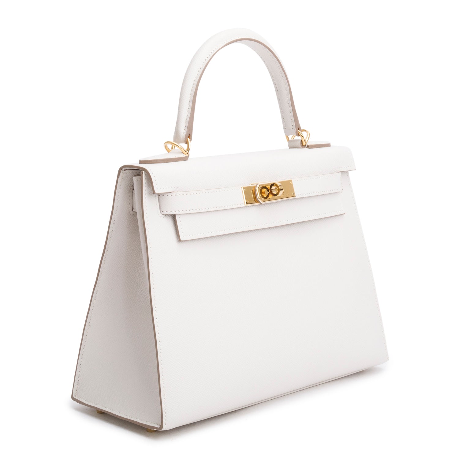 Hermes 2023 Gris Pale Epsom Kelly II Sellier 28 w/ Strap, Box & Receipt