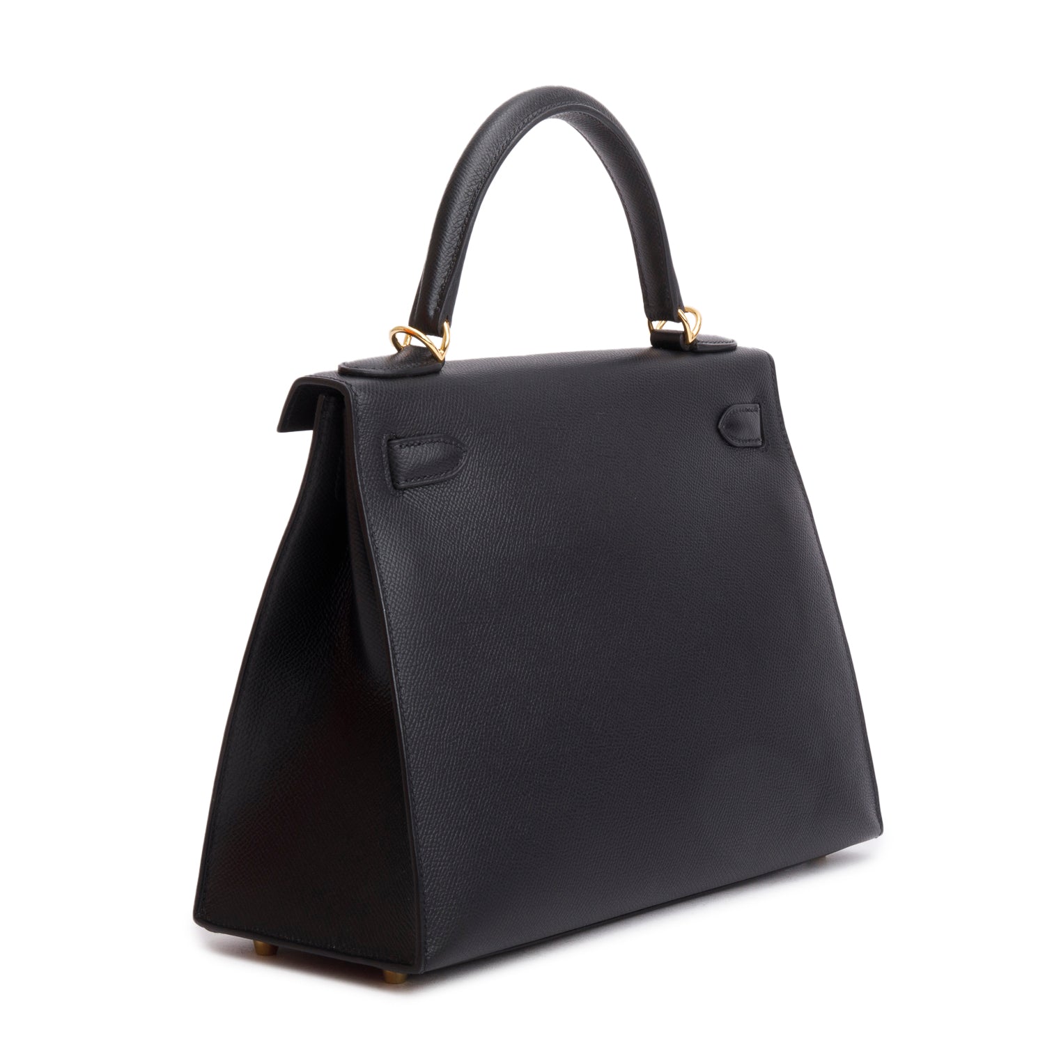 Hermes 2021 Noir Epsom Kelly II Sellier 28 w/ Strap & Box