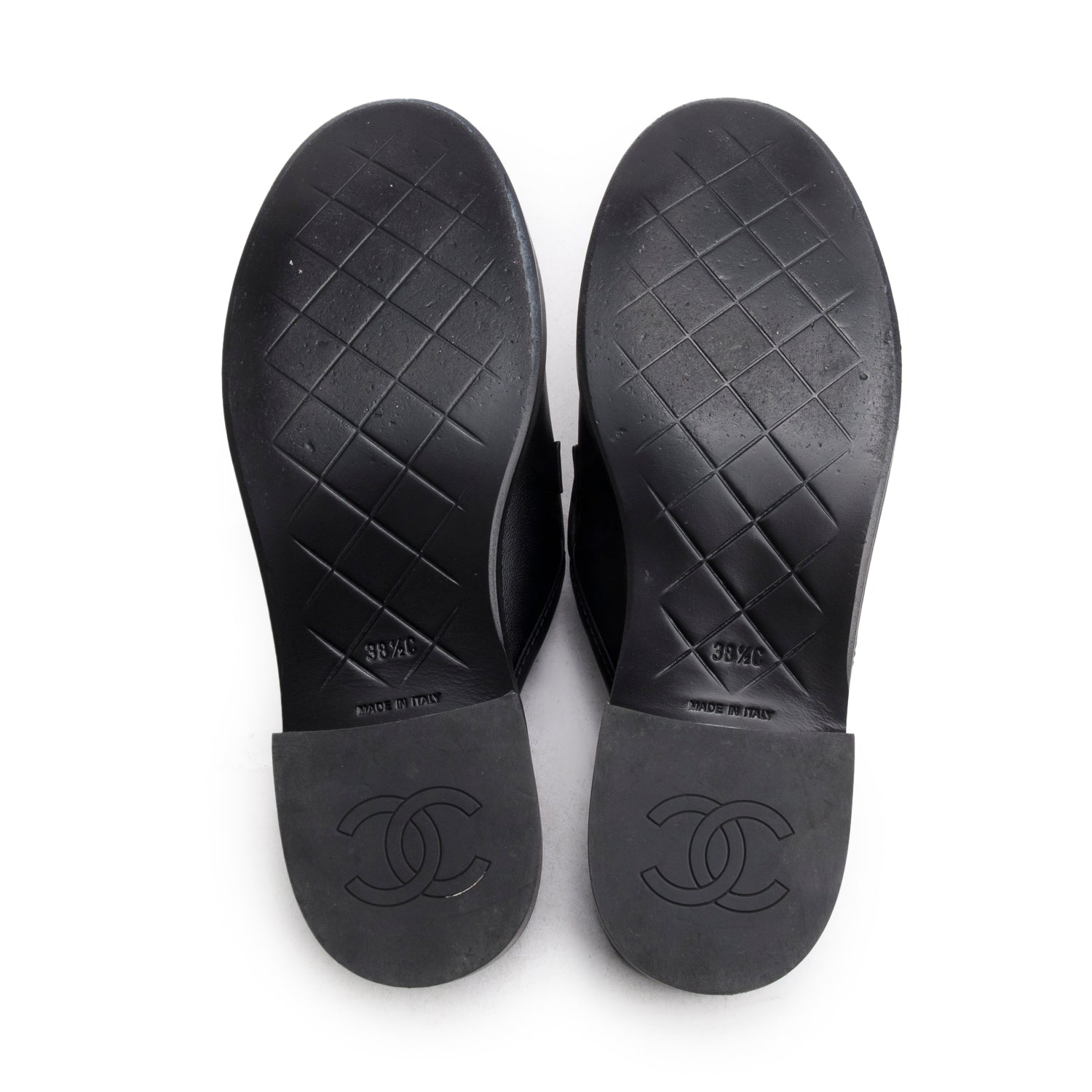 Chanel 2025 Black Quilted Leather CC Logo Mule, Size 38.5 w/ Box & Receipt
