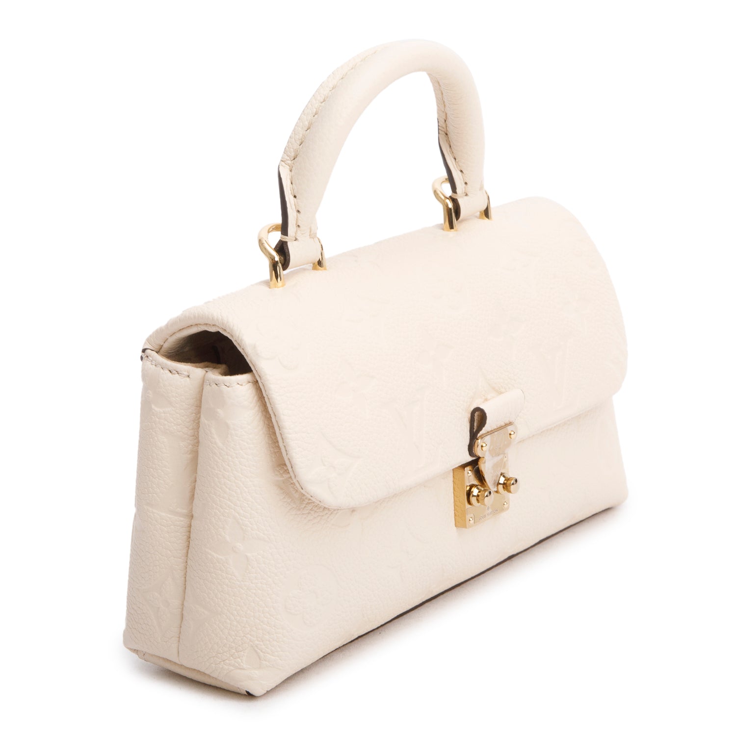 Louis Vuitton 2025 Creme Monogram Empreinte Leather Nano Madeleine w/ Straps, Box & Receipt