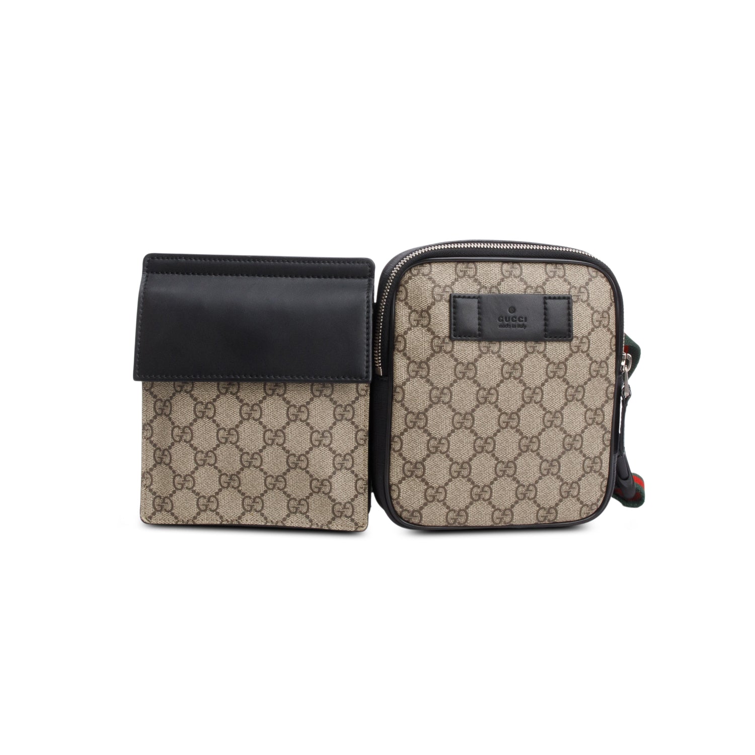 Gucci 2020 GG Supreme Web Double Belt Bag w/ Box & Receipt
