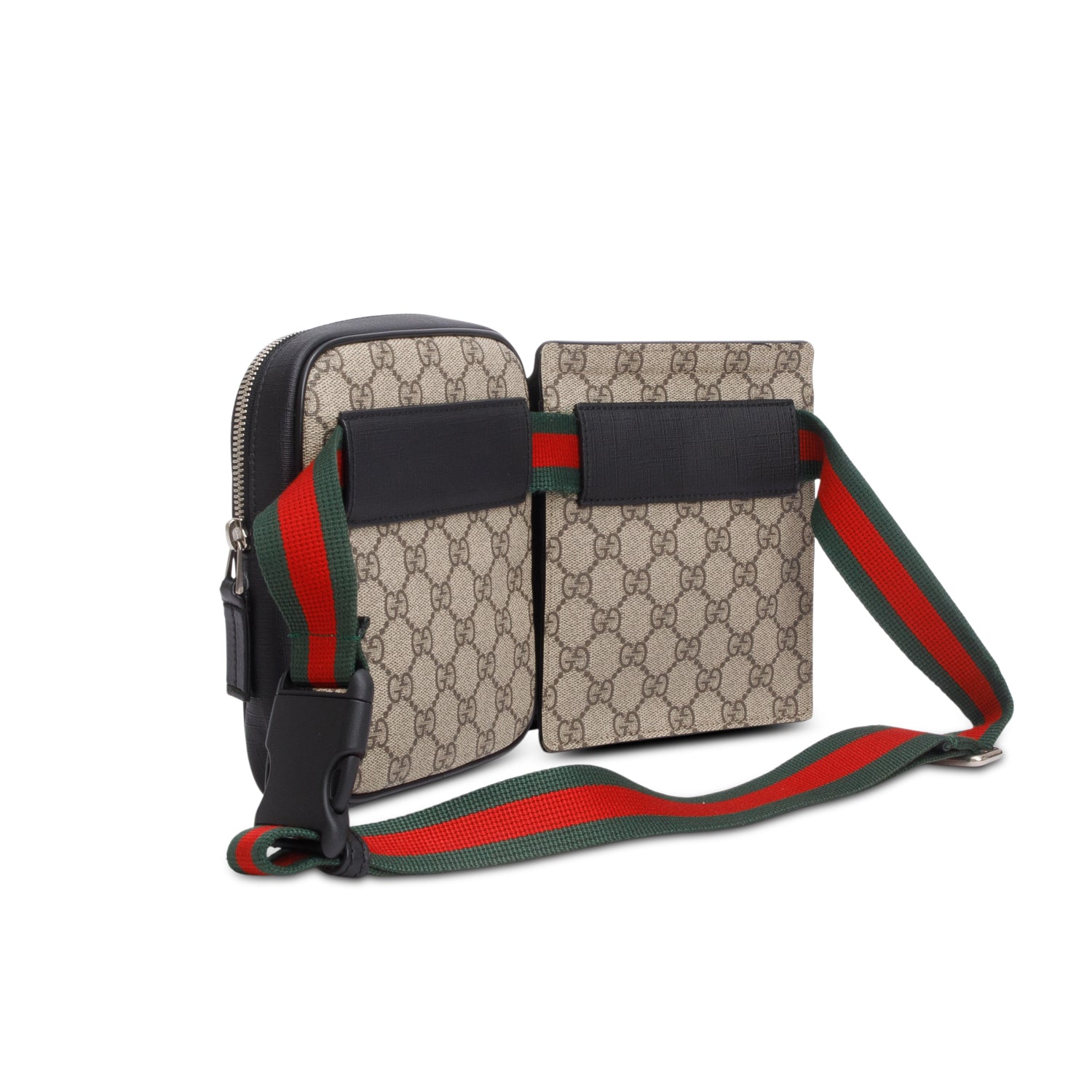 Gucci 2020 GG Supreme Web Double Belt Bag w/ Box & Receipt