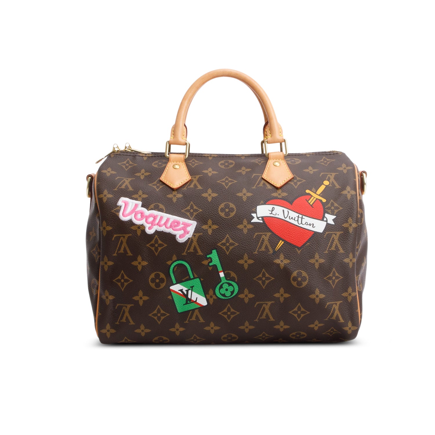 Louis Vuitton Monogram Patches Speedy Bandouliere 30 w/ Strap