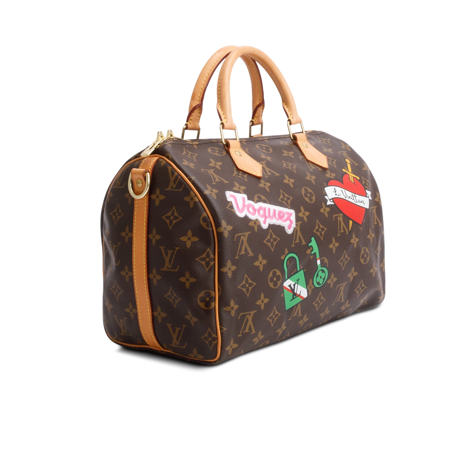Louis Vuitton Monogram Patches Speedy Bandouliere 30 w/ Strap