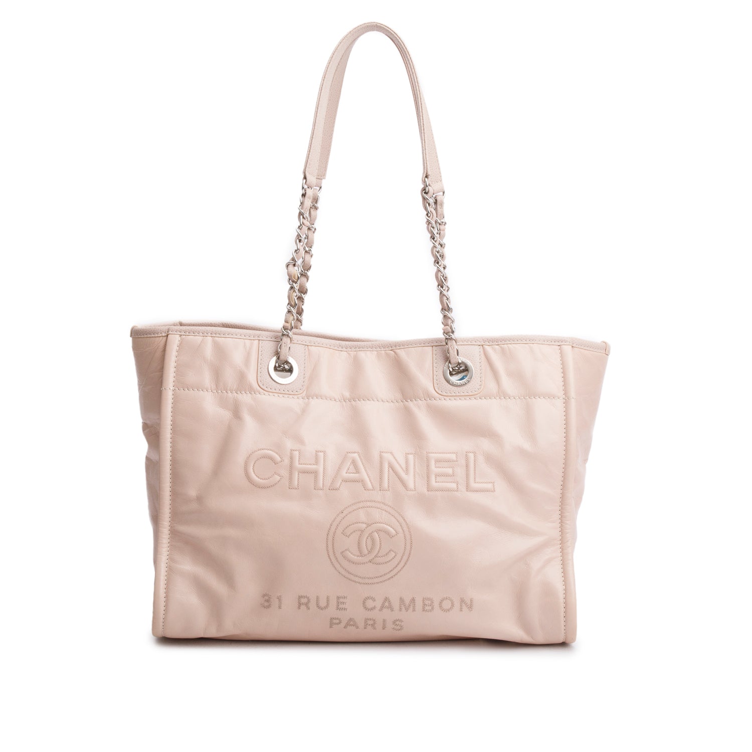 Chanel Pink Glazed Calfskin Small Deauville Tote