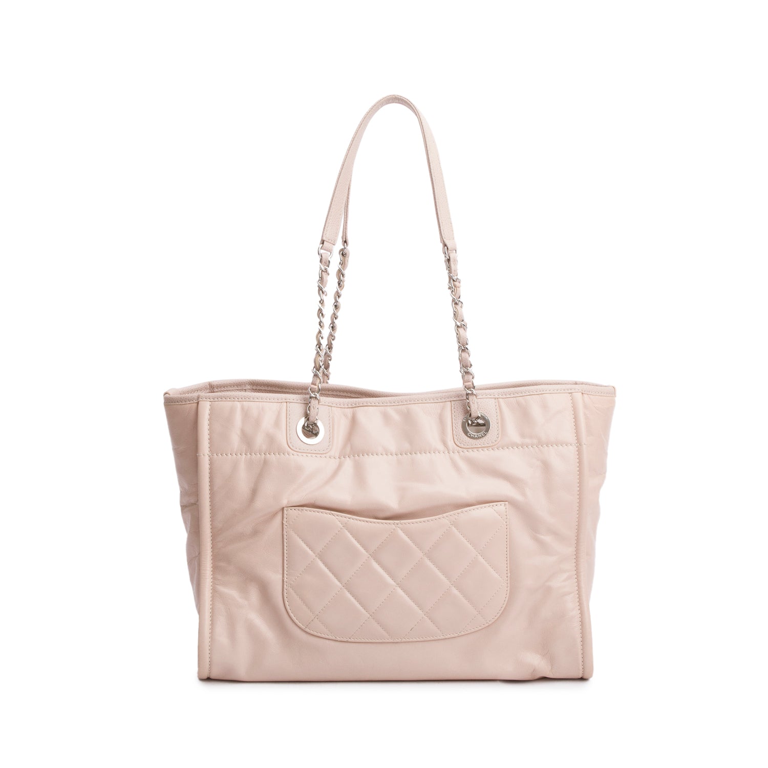 Chanel Pink Glazed Calfskin Small Deauville Tote