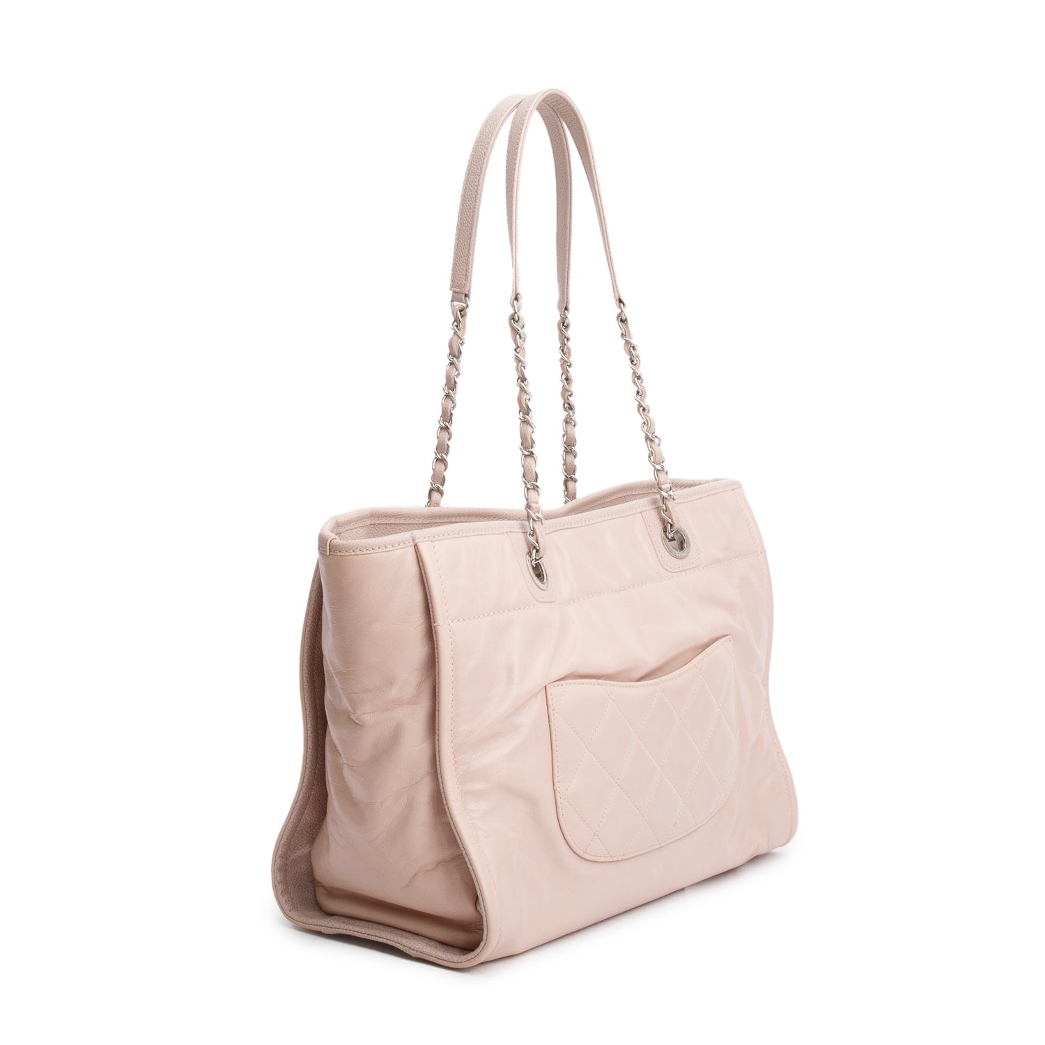 Chanel Pink Glazed Calfskin Small Deauville Tote