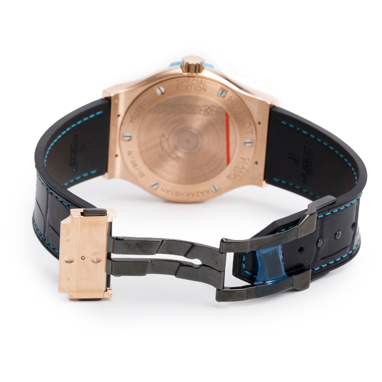 Hublot Limited Edition 18k Rose Gold Classic Fusion Kazakhstan 42 MM Automatic Watch Black Dial w/ Papers