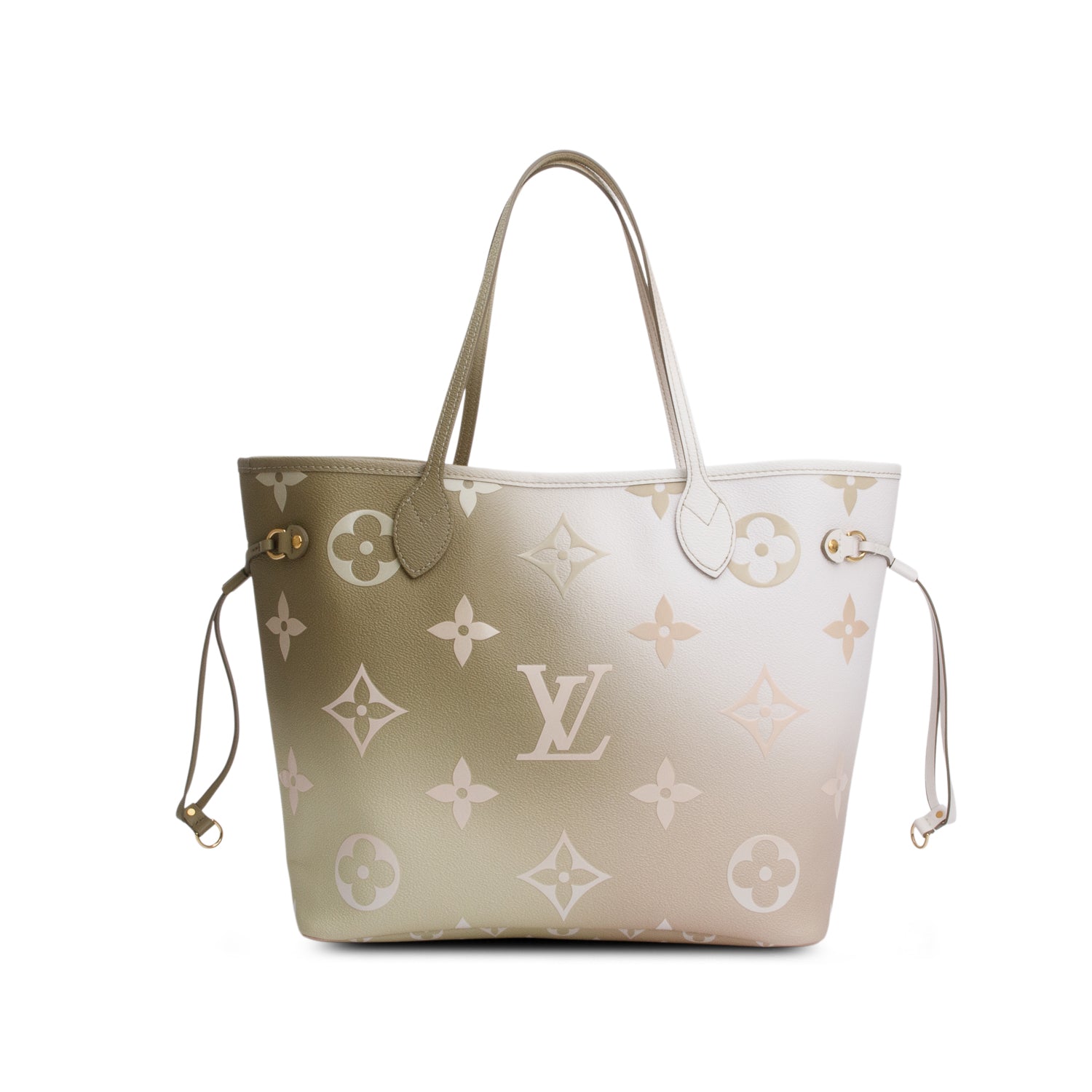 Louis Vuitton Monogram Sunset Khaki Giant Spring in The City Neverfull MM w/ Pouch
