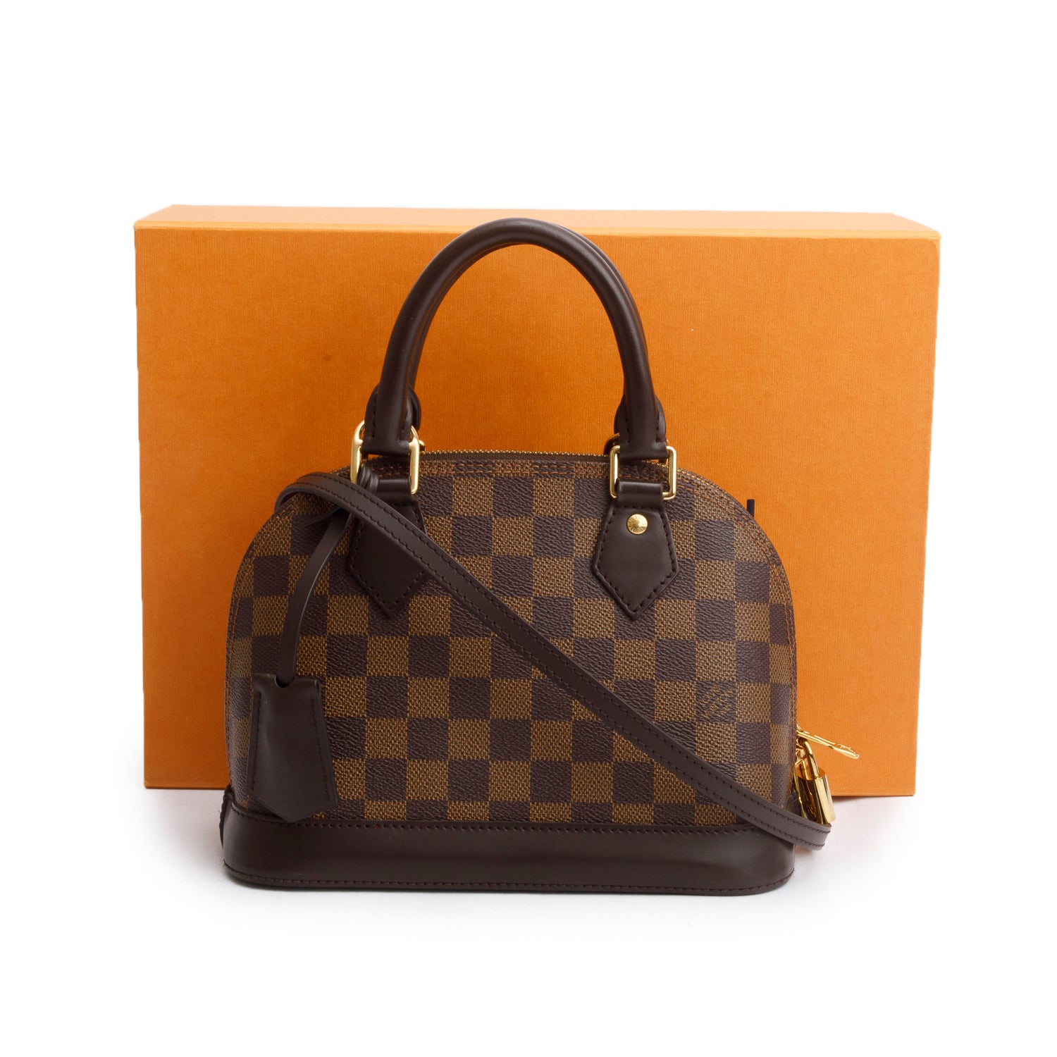Louis Vuitton Damier Ebene Alma BB w/ Strap & Box