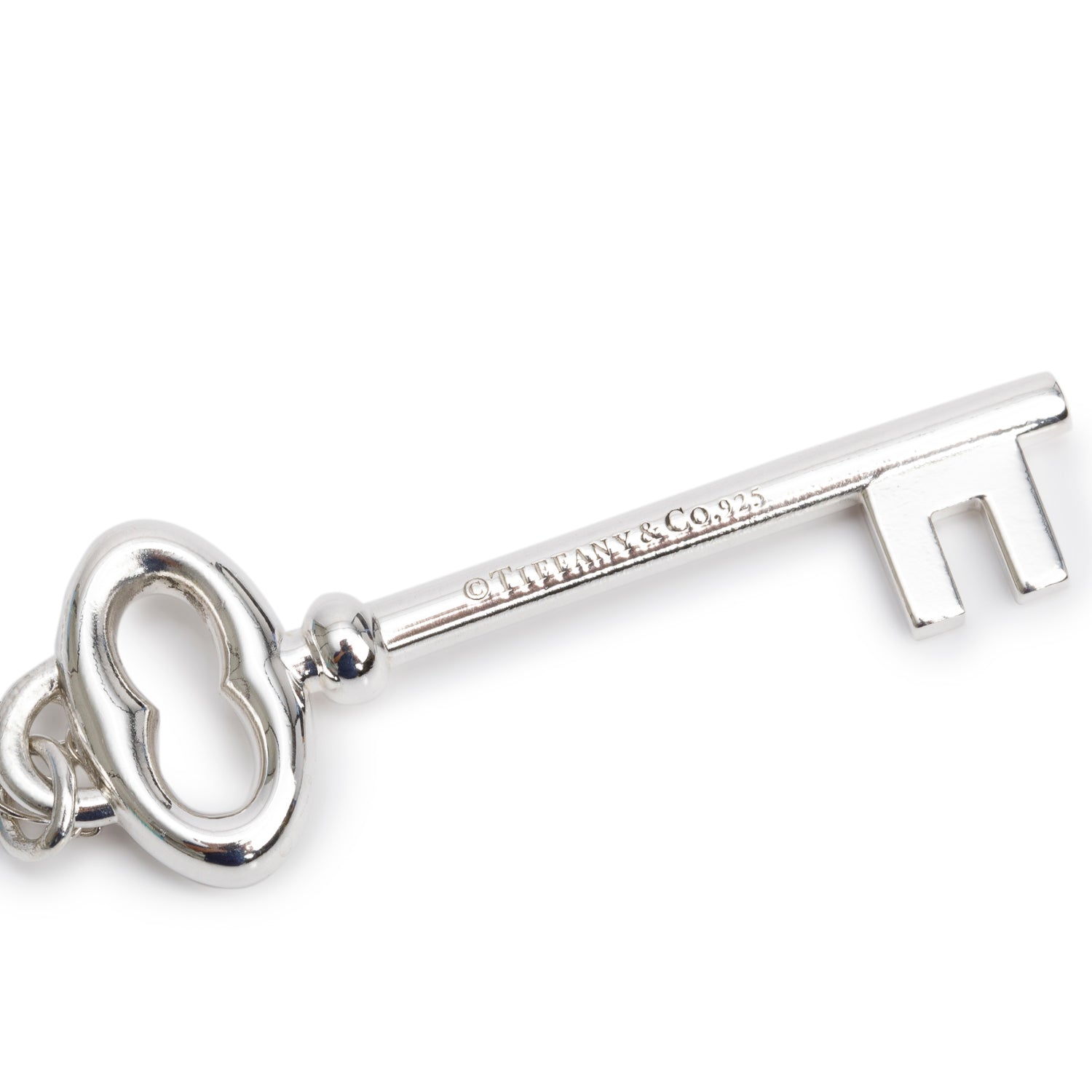 Tiffany & Co. Sterling Silver Vintage Oval Key Pendant Necklace