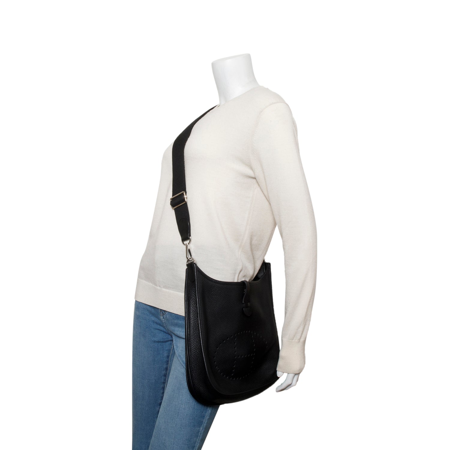 Hermes Noir Taurillon Clemence Evelyne III 29 Bag w/ Receipt