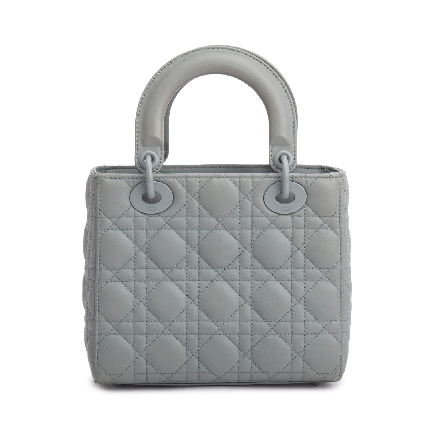 Christian Dior 2020 Gray Ultra Matte Calfskin Cannage Small My ABCDior Lady Dior w/ Strap & Box