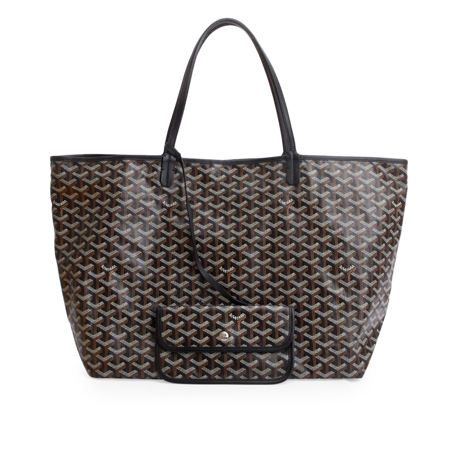 Goyard Black Monogram Canvas Saint Louis Tote GM w/ Pouch & Receipt