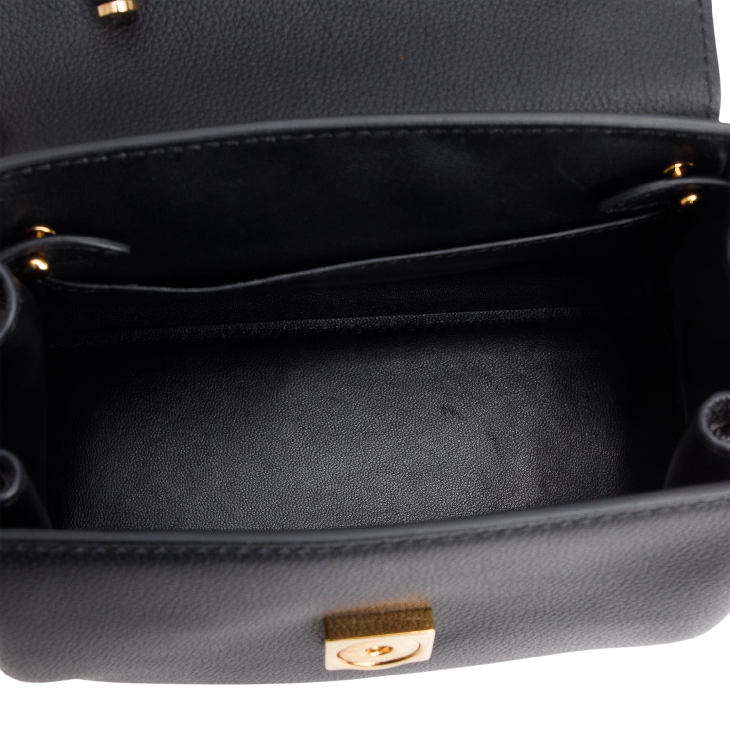 Versace Black Grained Leather La Medusa Small Handbag w/ Straps