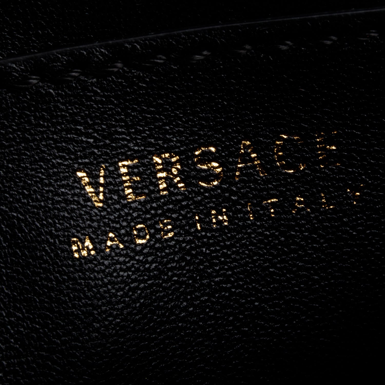 Versace Black Grained Leather La Medusa Small Handbag w/ Straps