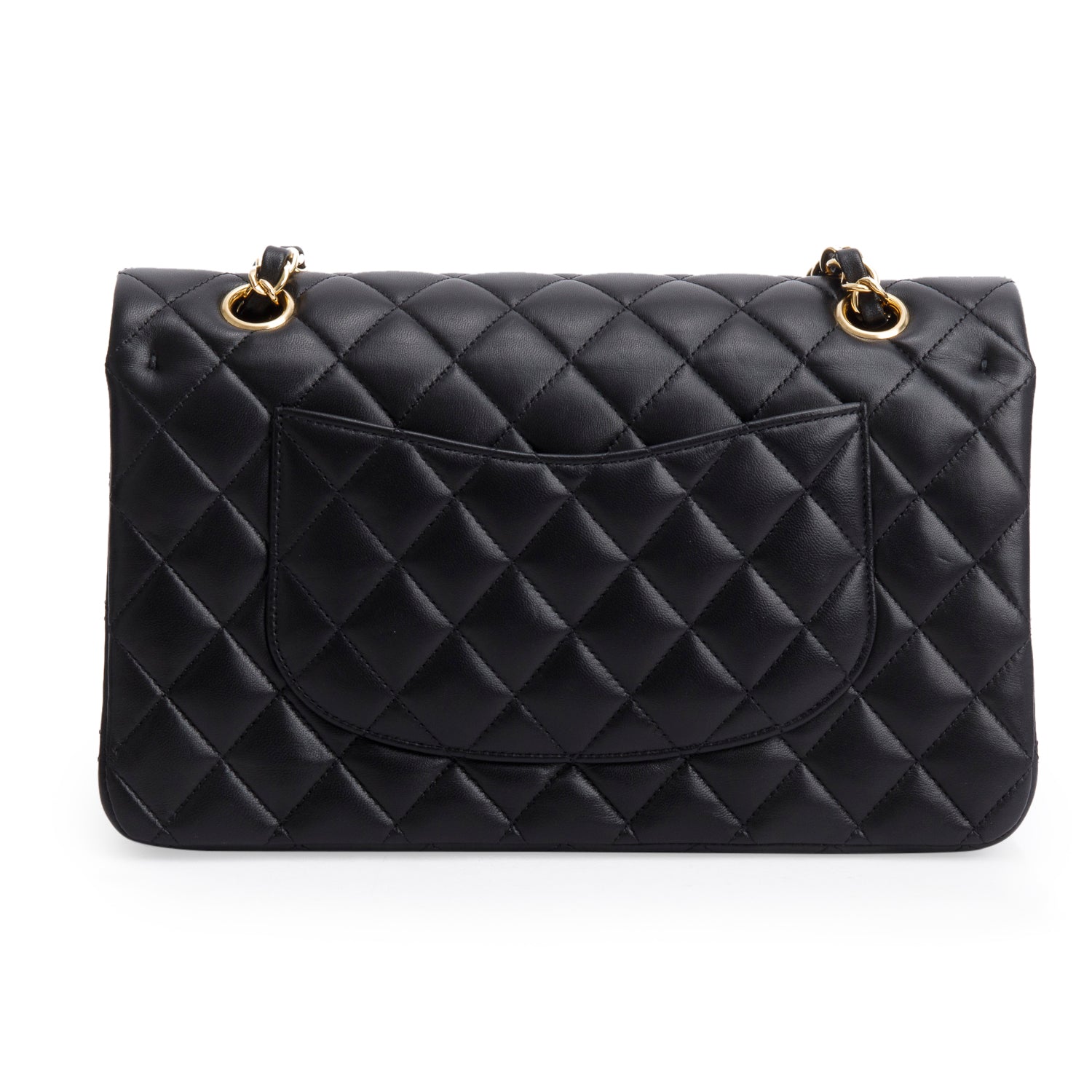 Chanel 2023 Black Quilted Lambskin Leather Classic Medium Double Flap Bag w/ Box & Receipt