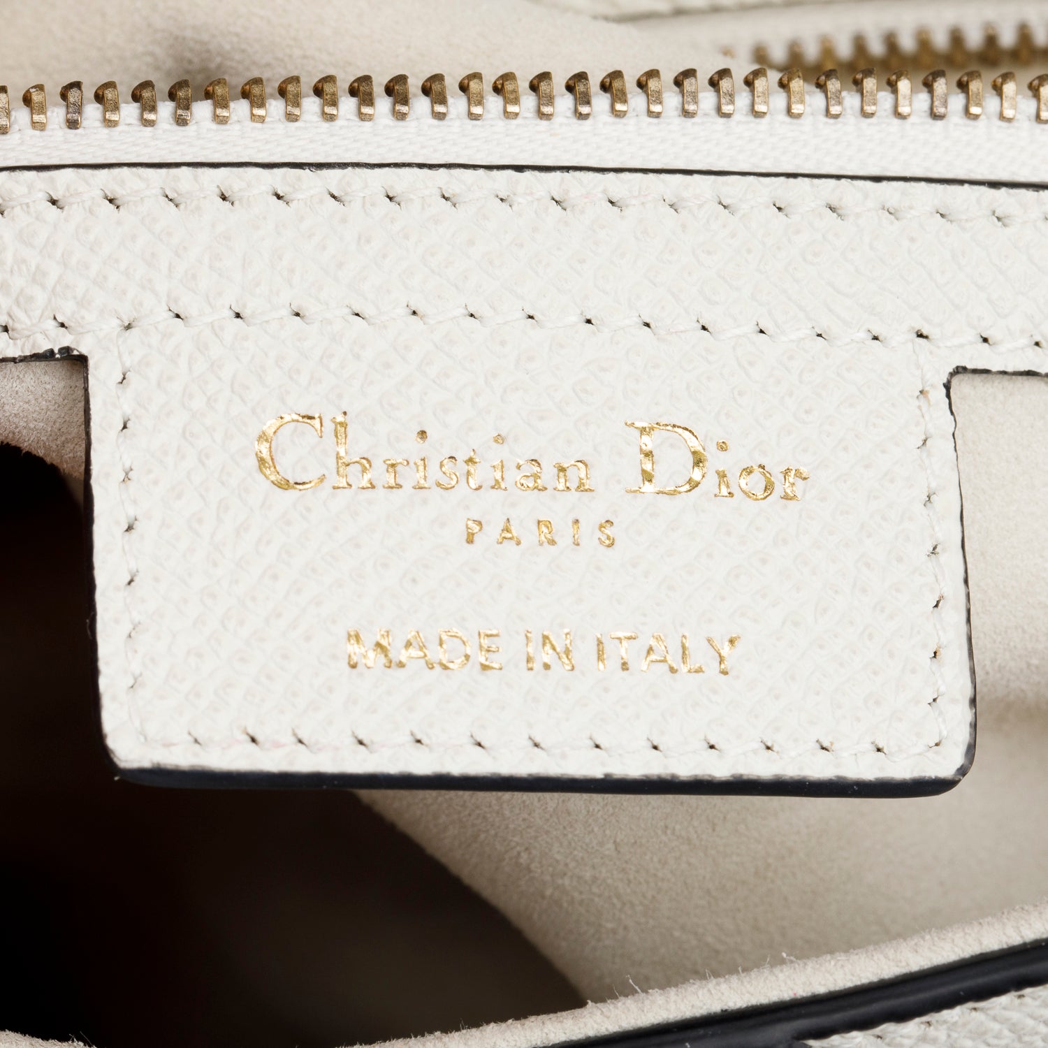 Christian Dior 2021 Cream Grained Calfskin Saddle Bag w/ Box & Authenticity Card
