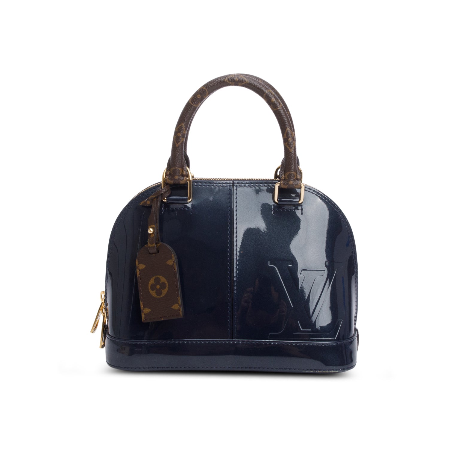 Louis Vuitton Blue Vernis Leather Miroir Alma BB w/ Strap