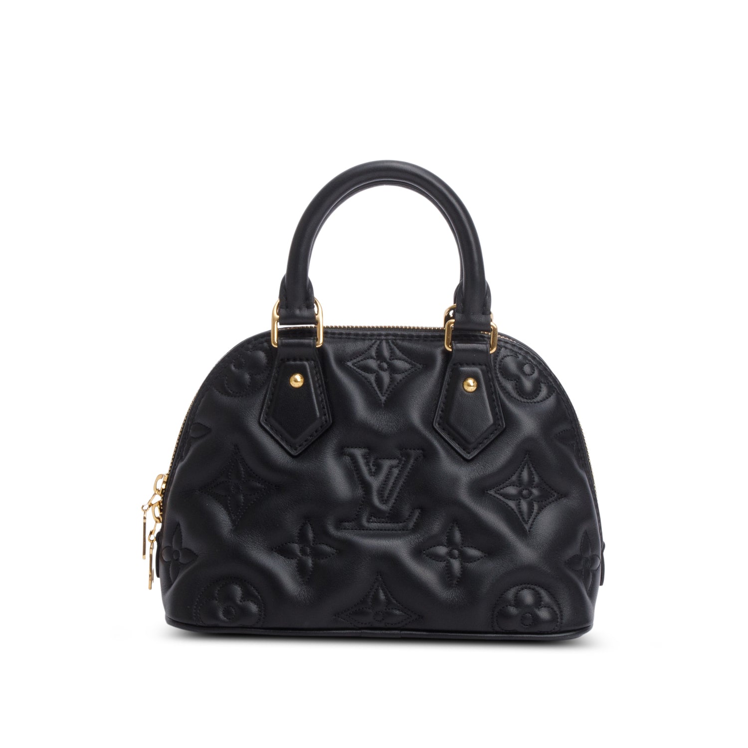 Louis Vuitton Black Calfskin Bubblegram Alma BB w/ Strap