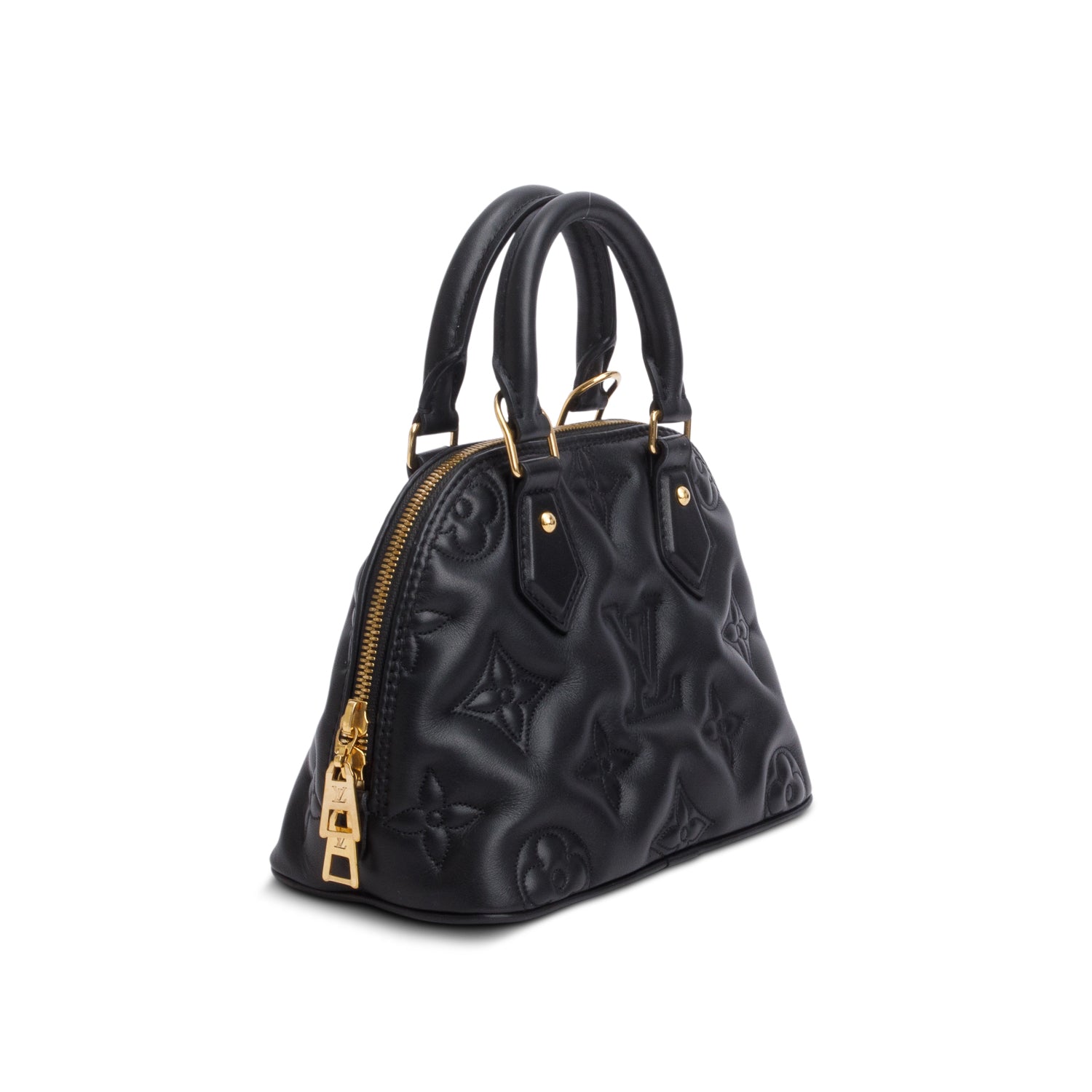 Louis Vuitton Black Calfskin Bubblegram Alma BB w/ Strap