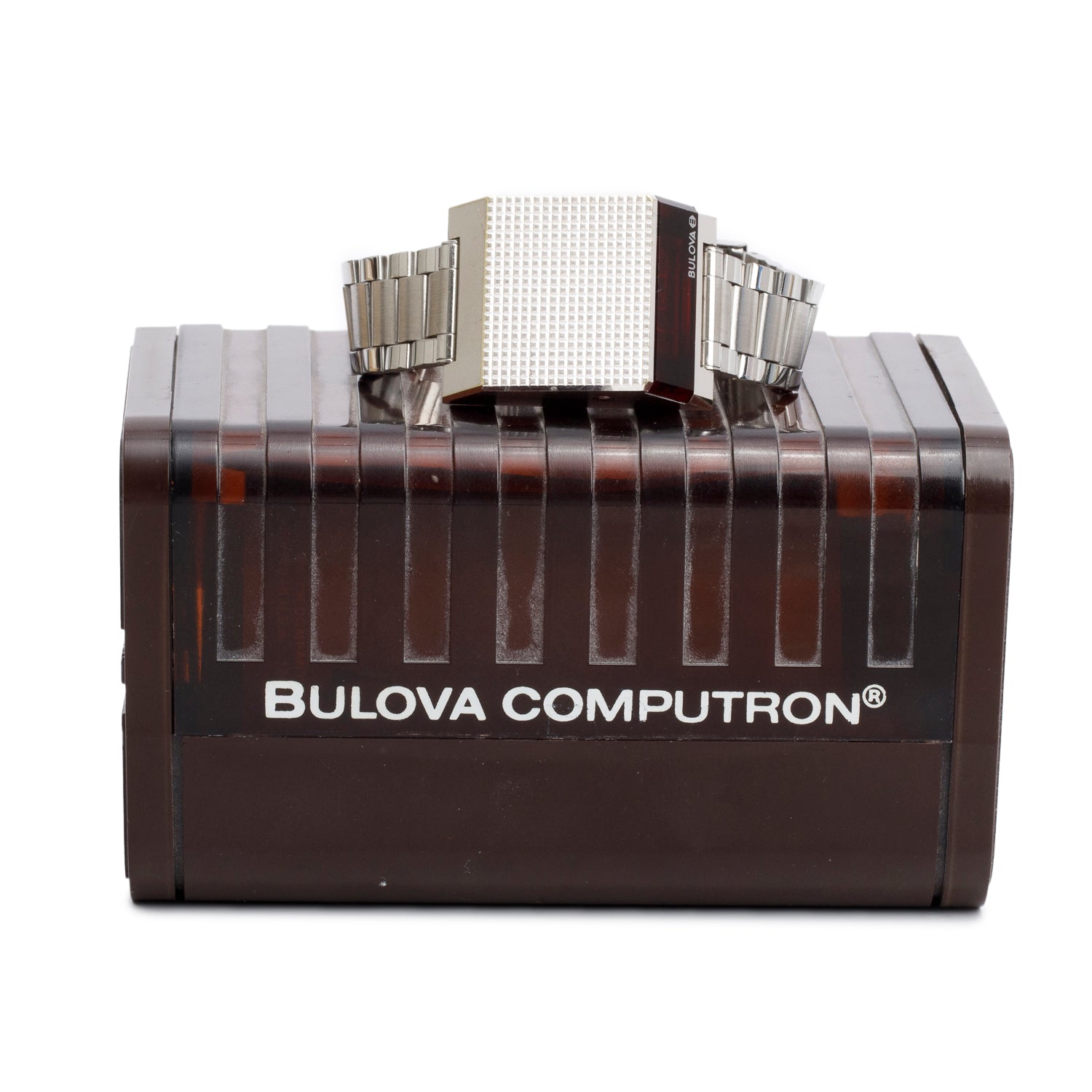 Bulova Vintage Stainless Steel Computron Quartz Digital Watch w/ Box & Papers