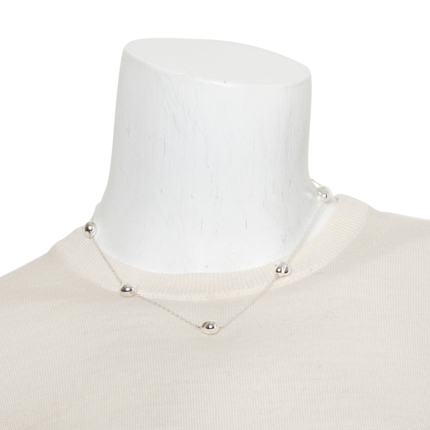 Tiffany & Co. Elsa Peretti Sterling Silver 7 Station Vintage Bean Necklace