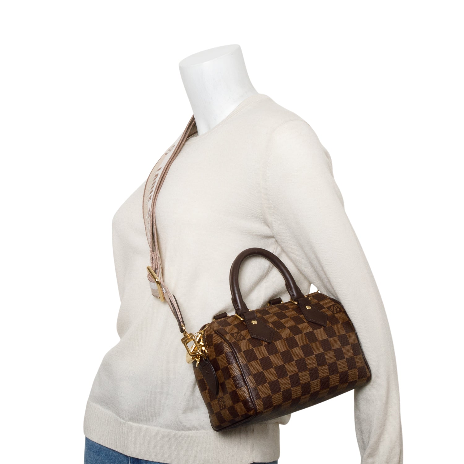 Louis Vuitton 2025 Damier Ebene Speedy Bandouliere 20 w/ Strap, Box & Receipt