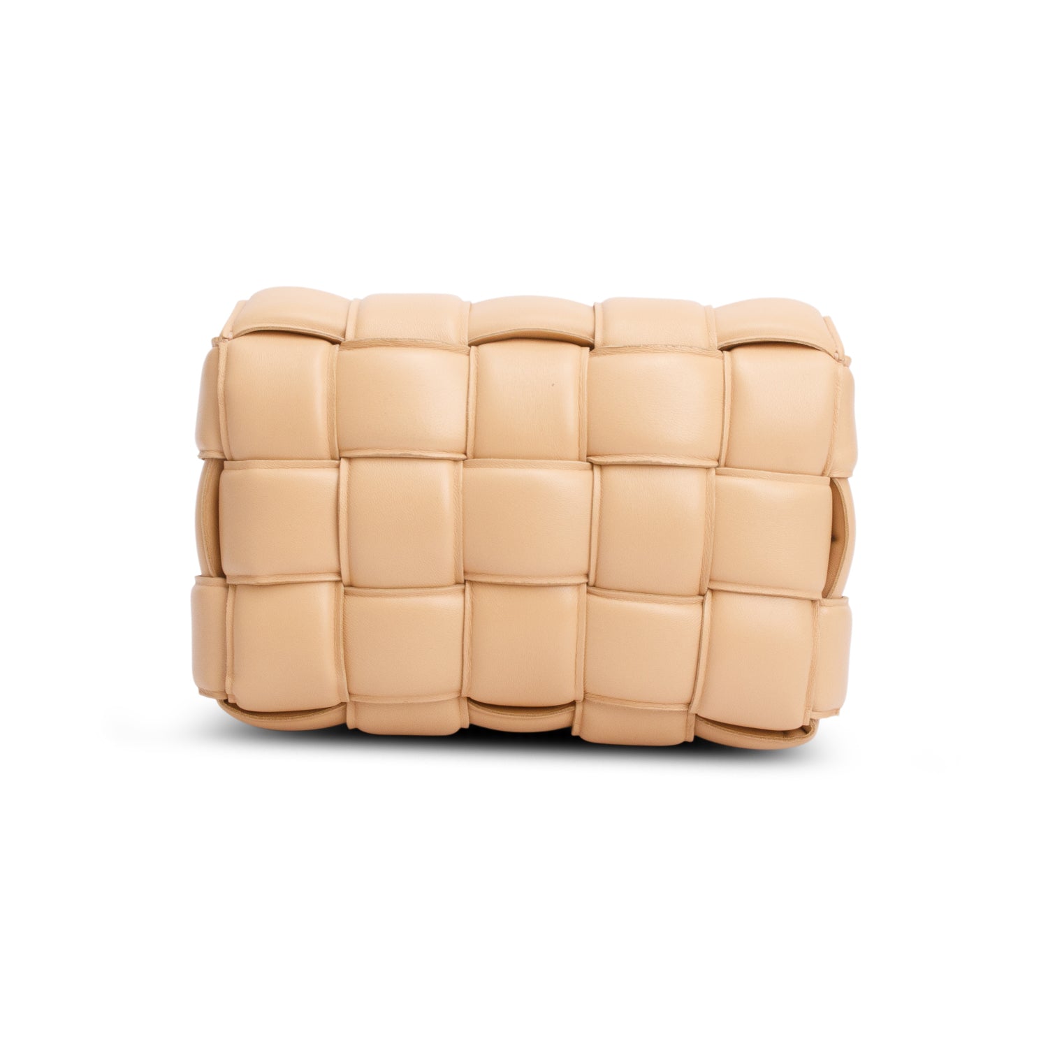 Bottega Veneta Beige Nappa Maxi Intreccio Padded Cassette Crossbody Bag