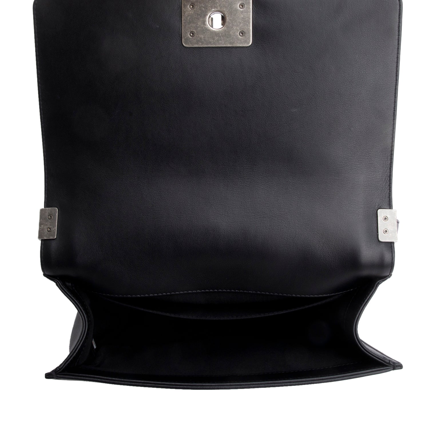 Chanel Black Quilted Lambskin Leather Medium Boy Bag w/ Authenticity Card