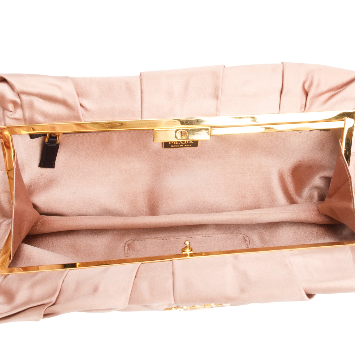 Prada Pink Satin Raso Frame Clutch