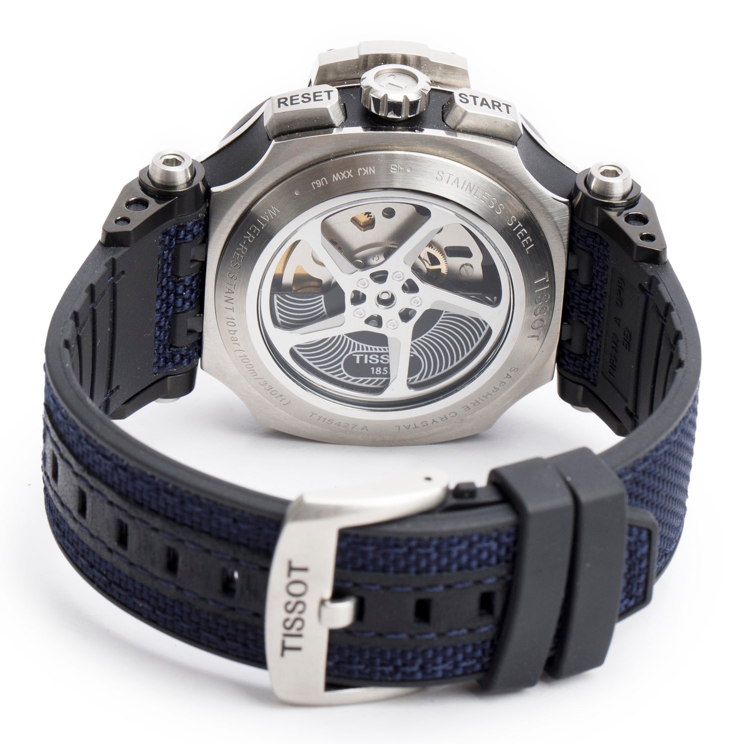 Tissot Stainless Steel & Black PVD T-Race 45 MM Automatic Chronograph Watch Blue Dial