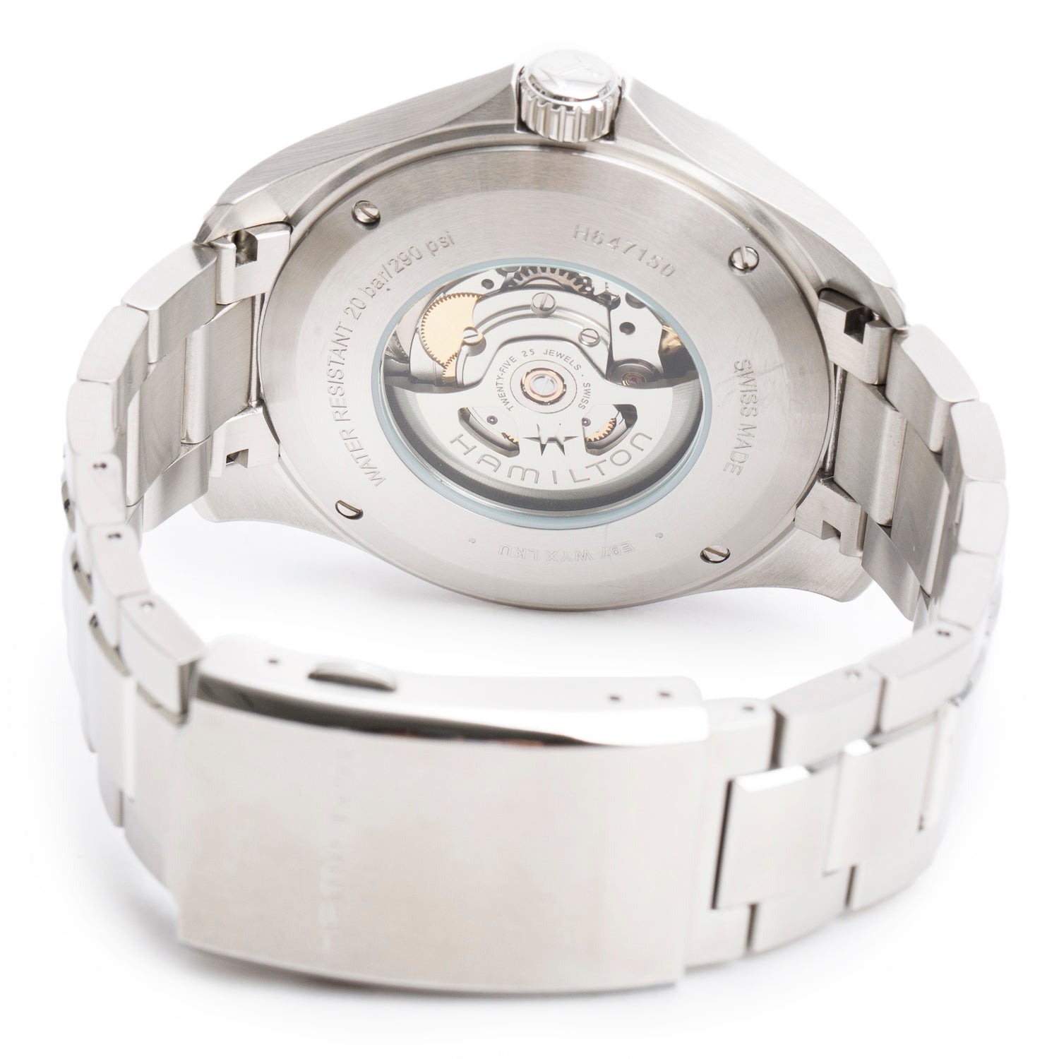 Hamilton Stainless Steel Khaki Aviation Night Pilot Day Date 46 MM Automatic Watch H647150 w/ Box