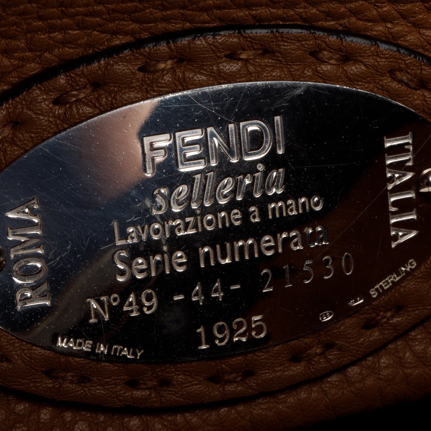 Fendi Black Cuioio Romano Selleria Medium Peekaboo Iconic Satchel w/ Strap