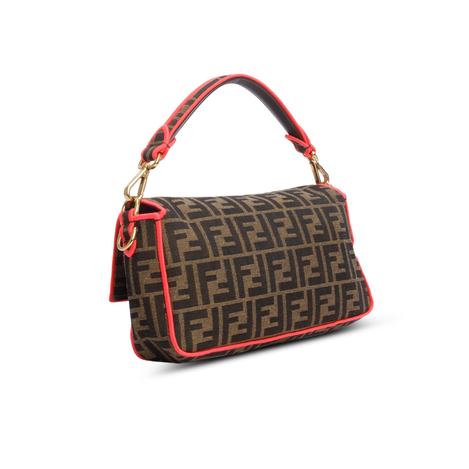 Fendi Zucca Jacquard FF 1974 Neon Baguette w/ Strap