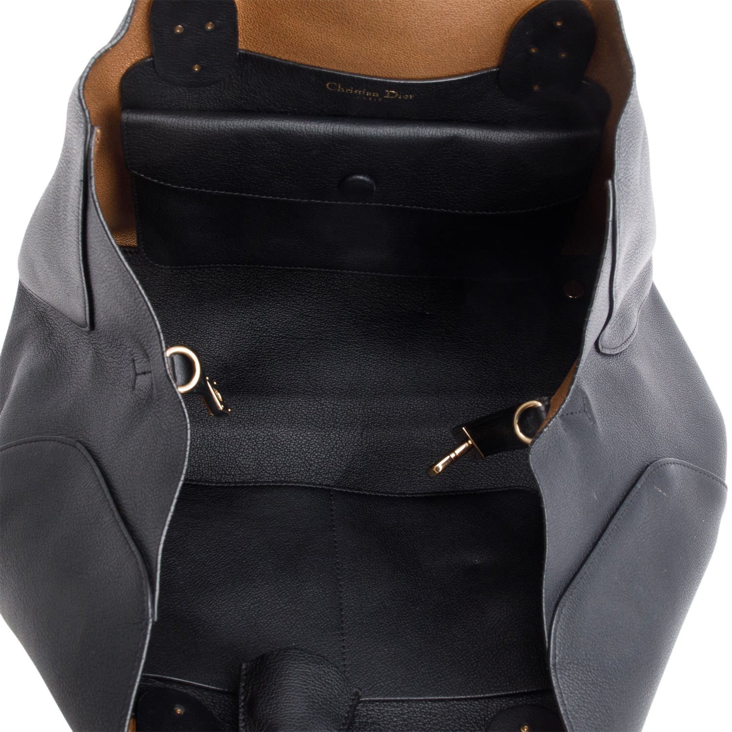 Christian Dior Supple Grained Calfskin Open Bar Tote Bag w/ Strap