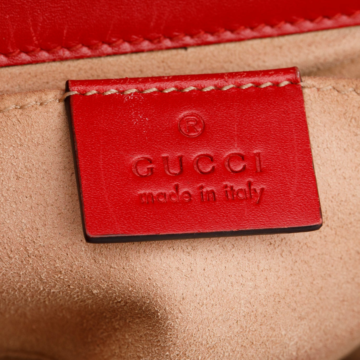 Gucci Red Leather Guccissima Small Padlock Shoulder Bag w/ Box