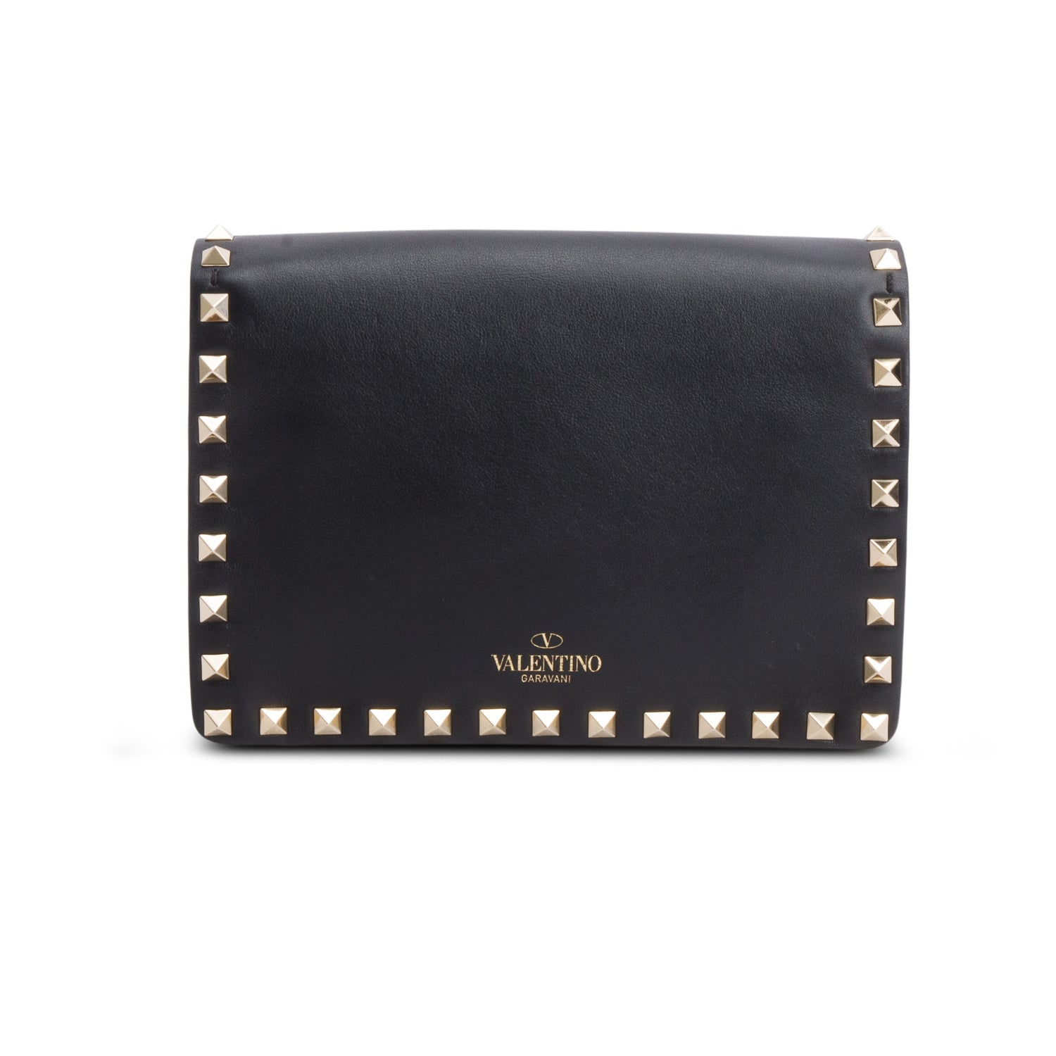 Valentino Black Vitello Calfskin Leather Rockstud Crossbody Bag